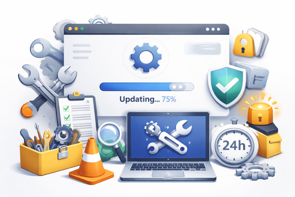 Webdesign- und Wartungsprojekt Illustration von adquo design mit modernem, responsivem Layout