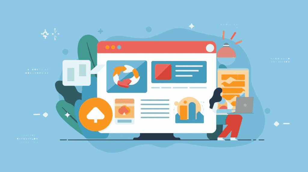 Barrierefreies Webdesign mit gut lesbaren Texten, klaren Call-to-Actions und Farbkontrast für bessere Nutzererfahrung.