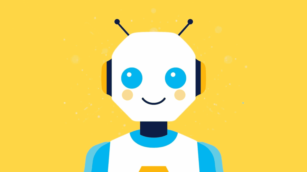 Lächelnder KI-Roboter symbolisiert KI-freundlichen Content für mehr Traffic und Anfragen