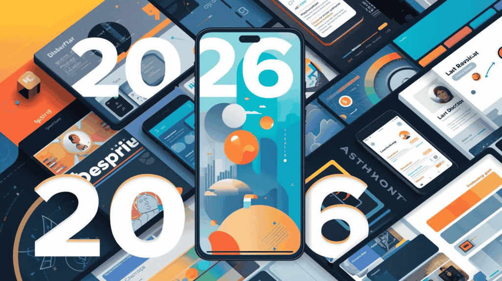 Illustration zu Mobile First Design mit Smartphone und modernem Webdesign